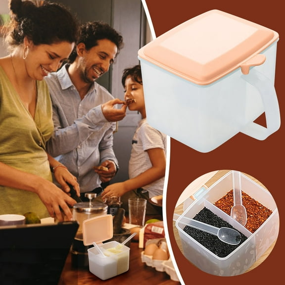 Vikakiooze 2023 Kitchen Combination Seasoning Box 2 In 1 Seasoning Jar Plastic Shaker Seasoning Storage Box Set Seasoning Box