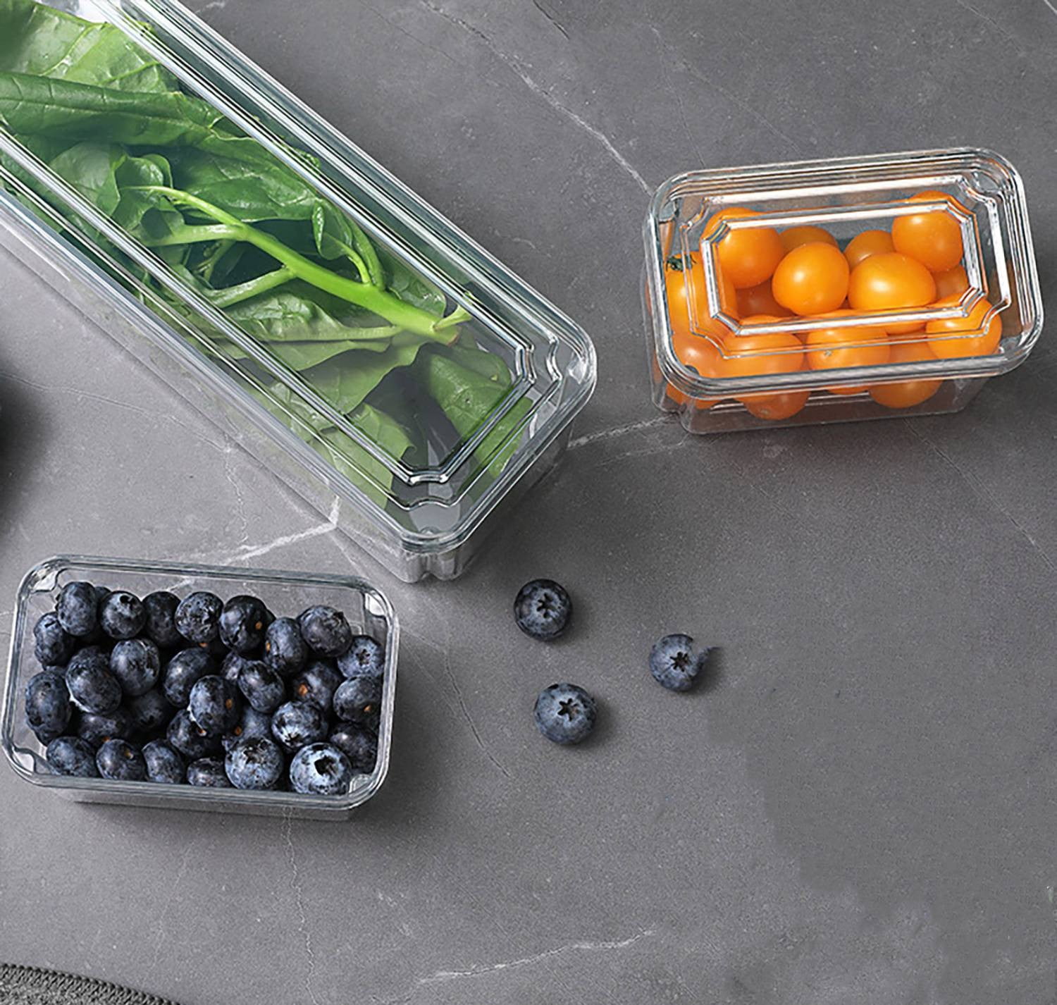 Vikakiooze 2023 Promotion on sale, Fridge Storage Containers Produce Preservation , Stackable Refrigerator Orgzer To Keep Fresh For Produce, Food, Vegetables, Meat And Fish,yogurts，Clear