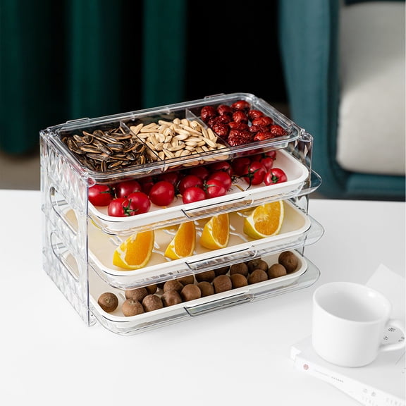 Vikakiooze 2023 Promotion on sale, Kitchen Multi-function Fruit And Vegetable Preparation Plate, Side Dish Stacking Storage, nch-Free Household Hot Pot Dish, Kitchen Sundries Rack