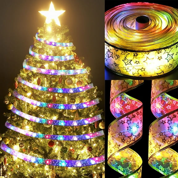 Vikakiooze 2023 Promotion on sale, LED Ribbon Christmas Lights, 40 LED Waterproof Battery Powered Christmas String Lights For Christmas Tree, Party Decoration Indoor Outdoor Hanging Decoration