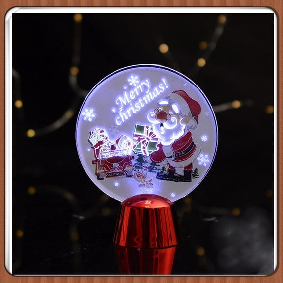 Vikakiooze 2023 Promotion on sale, Mini 3D Christmas Lamps,Mini Dymically Lamps, Acrylic Santa Claus Xmas Tree Figure LED Night Light For Window Table Shelf Desk Decoration Christmas
