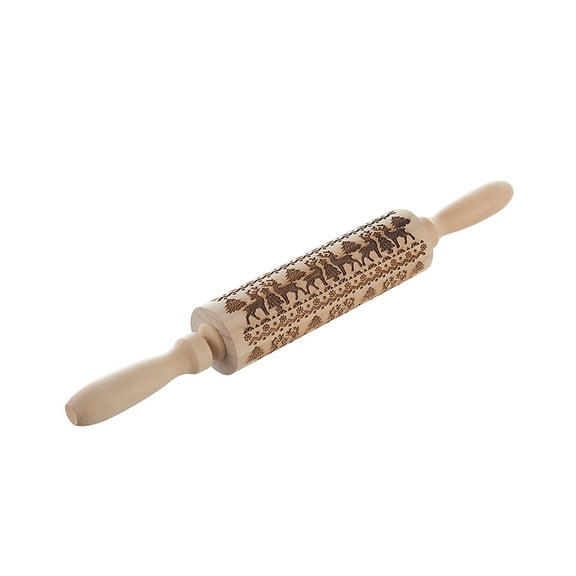 Vikakiooze 2023 under10, Christmas Rolling Pin Engraved Carved Wood Embossed Rolling Pin Kitchen Tool, Sizzling Savings