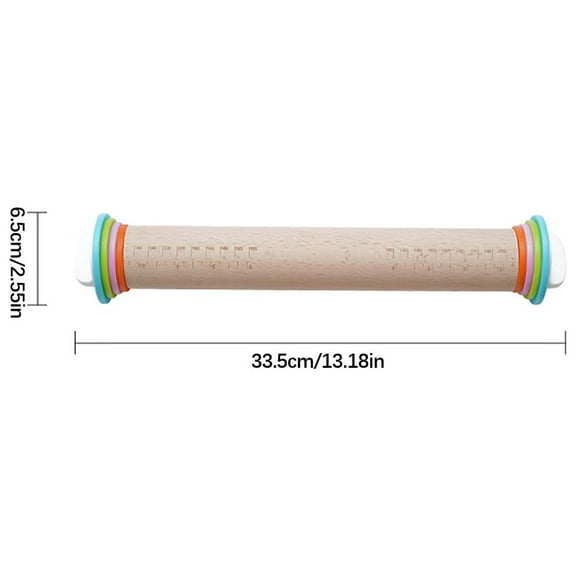 Vikakiooze 2023 under10, Rolling Pin, Adjustable Dough Roller Solid Beechwood, Removable Thicknes, Sizzling Savings
