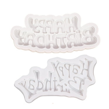 Vikakiooze 2023 under10, Silicone Mold for Chocolate - Happy Birthday M ousse Cake Mold Silicone Letter