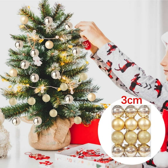 Vikakiooze 24Pcs Christmas Ball Ornaments,1.2In Shatterproof Christmas Decorations Tree Balls, Christmas Tree Party Hanging Decorations For Holiday Wedding Party Decoration