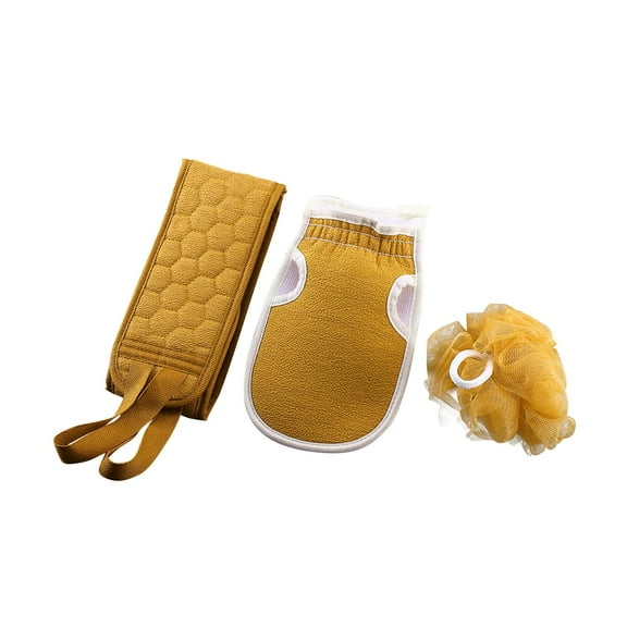 Vikakiooze 3Pcs Set Bath Towel Thickened Bath Rub Back Towel Bath Ball Flower Mud Strip