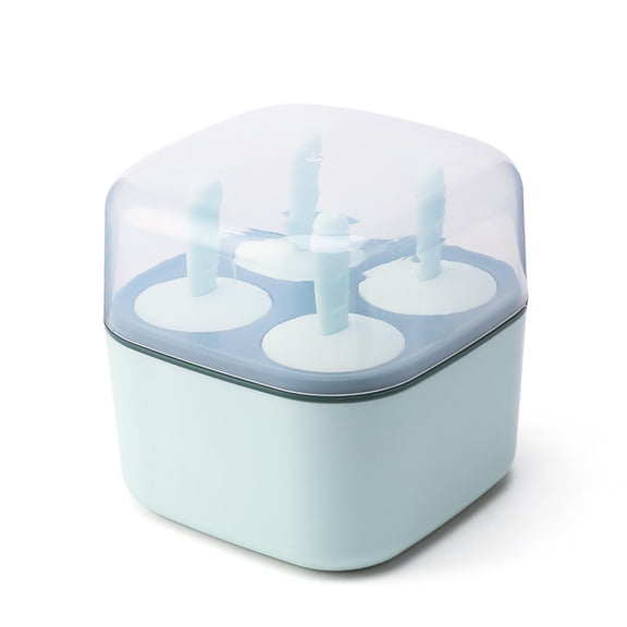 Vikakiooze 4 Hand-held Popsicles With Transparent Self-made Ice Cream Mold With Lid