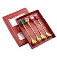 thumbnail image 1 of Vikakiooze 4PCS Stainless Steel Christmas Spoon Gift Set Dessert Spoon Fork Coffee Spoon Christmas Pendant Spoon Tableware Set 2023, 1 of 7
