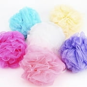 Vikakiooze 5PCS Bath Shower Body Exfoliate Puff Bath Shower Sponge Loofahs Mesh Pouf Shower Ball, Nature Bamboo Charcoal Full Cleanse
