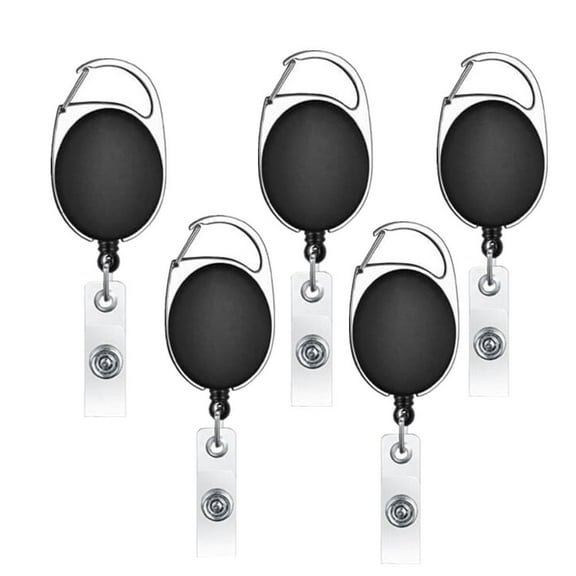 Vikakiooze 5PCS Retractable Reel ID Badge Lanyard Name Tag Key Card Holder Belt Clip