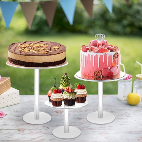 Vikakiooze Acrylic Cake Stand Round Cake Stands For Dessert Table Clear Cupcake Stand For Birthday Party Candy Pizza Display Riser For Wedding Event