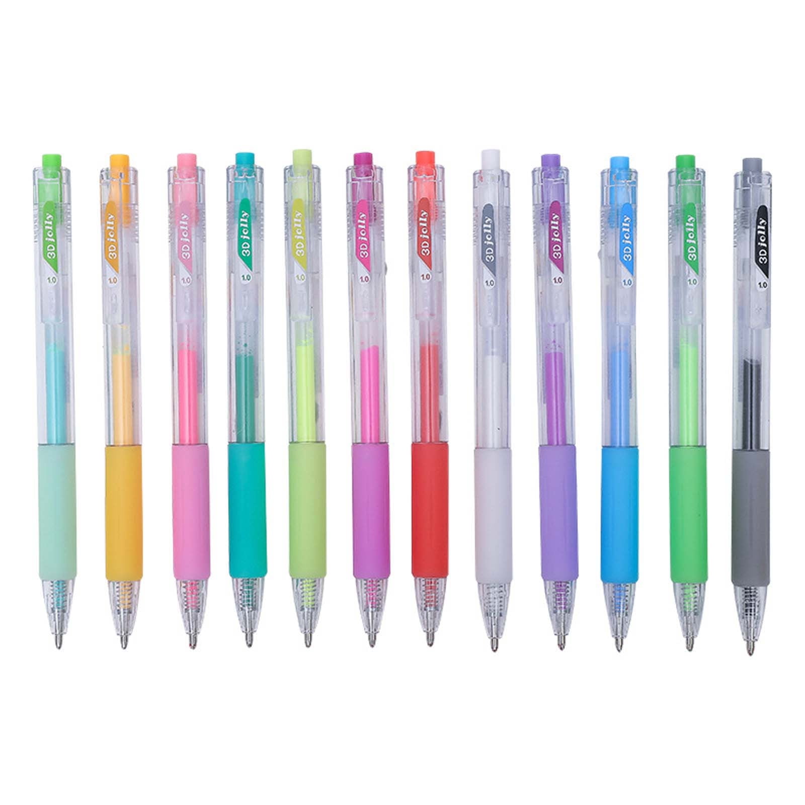 Vikakiooze Back to School Supplies, 3D Jelly Pen,12 Colors 3D  Three-Dimensional Jelly Pen 1.0mm Painting Set Color Graffiti Marker Pen  Press Hand Marker 10ml 