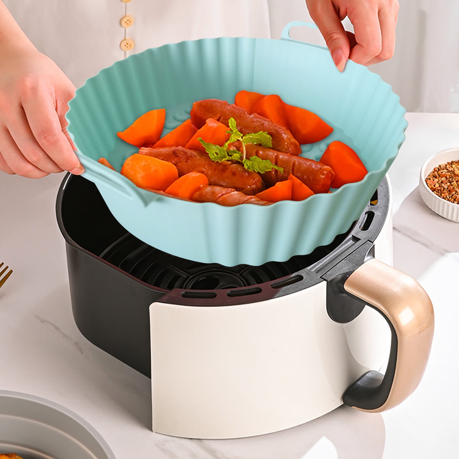 Vikakiooze Baking Mat Kitchen Cheap Under 10 Reusable Air Fryer Silicone Baking Pan Air Fryer Silicone Pad Air Fryer Lined 7.5 Inch Walmart