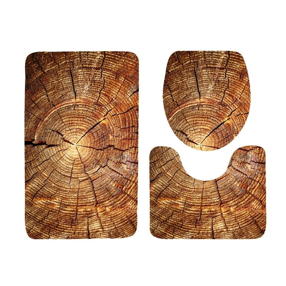 Vikakiooze Bathroom Super Absorbent Floor Mat Three Piece Bathroom Non-slip Mat U-shaped Floor Mat Toilet Seat Mat