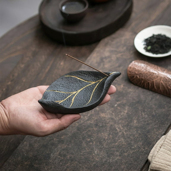 Vikakiooze Bodhis Leaf Incense Holders Household Indoor Incense Holders Ceramic Incense Burners Incense Aromatherapy Ornaments