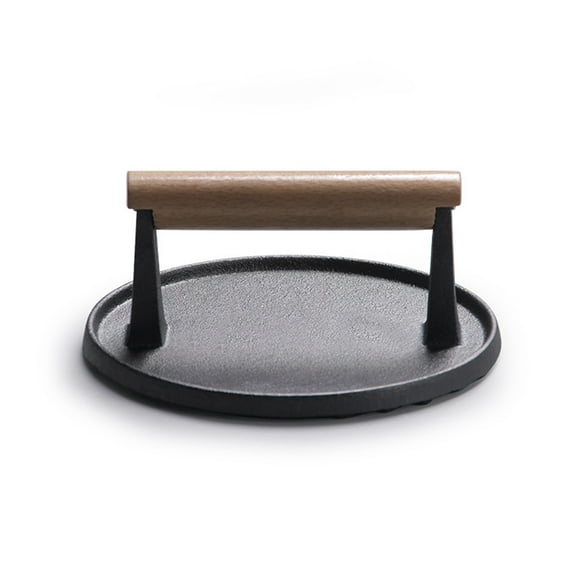 Vikakiooze Burger Press Round, Heavy-Duty Iron Smash Burger Press Meat Steak with Wood Handle for Blackstone Camp Chef Griddle Grills(Round),Home Clearance