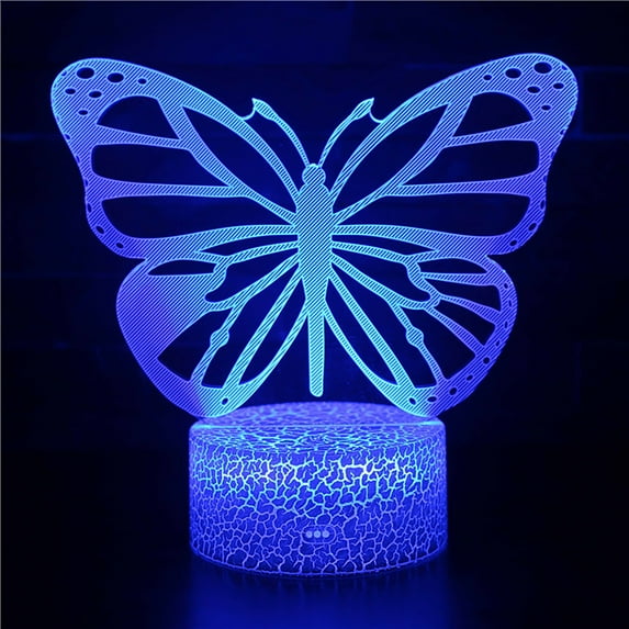 Vikakiooze Butterfly LED Night Light Colorful 16 Colors Remote Control 3D Desk Lamp Gift