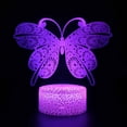 thumbnail image 1 of Vikakiooze Butterfly LED Night Light Colorful 16 Colors Remote Control 3D Desk Lamp Gift, 1 of 2