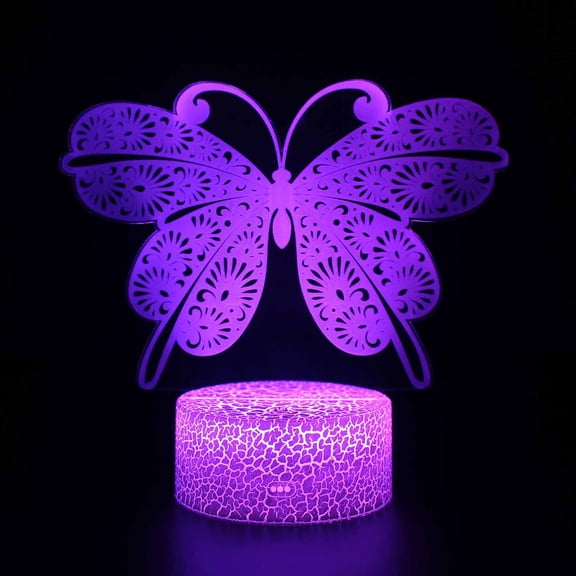 Vikakiooze Butterfly LED Night Light Colorful 16 Colors Remote Control 3D Desk Lamp Gift
