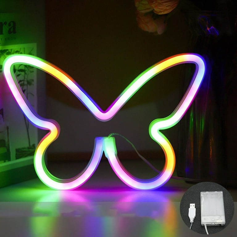 Vikakiooze Butterfly Neon Signs,Neon Light For Bedroom,Led Neon Signs Wall  Decor,Neon Lights For Birthday Gift,Wedding,Party,Home Decor, Christmas  Decorations 