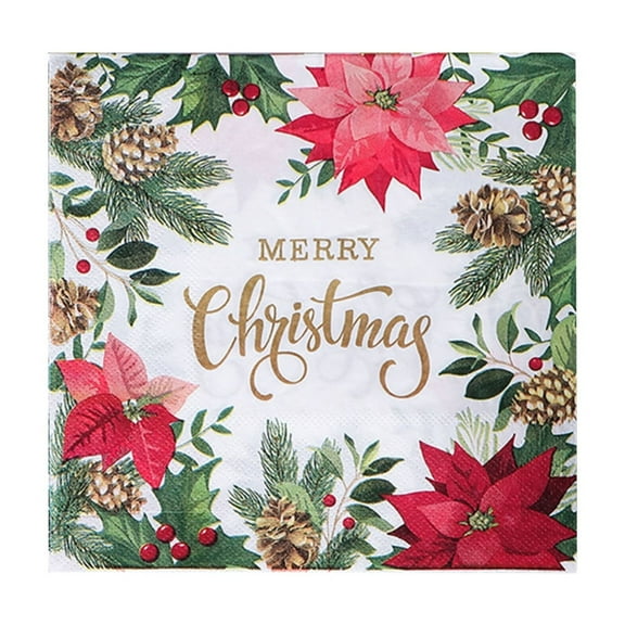 Vikakiooze Christmas Colored Printed Napkins Party Napkins Party Ambiance Napkins Disposable Napkins