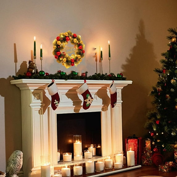 Vikakiooze Christmas Decorations Indoor Christmas Decoration Wreath Pendant Rattan Door Hanging Store Scene Layout Dress Up Christmas Decoration Supplies