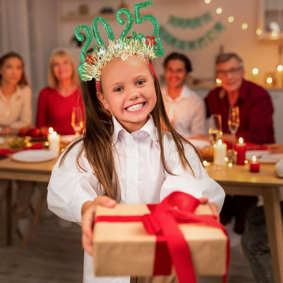 Vikakiooze Christmas Decorations Outdoor Christmas 2025 Digital Decoration Headband New Years Eve Headpiece Adorable Sequined Accessory For Festive Parties Celebrations