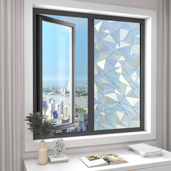 Vikakiooze Christmas Gift, Bathroom Window Decorative PVC Film - Non-Opaque Light Filtering Glass Stickers Obscuring Vision For Discretion For Stylish Yet Discrete Spaces