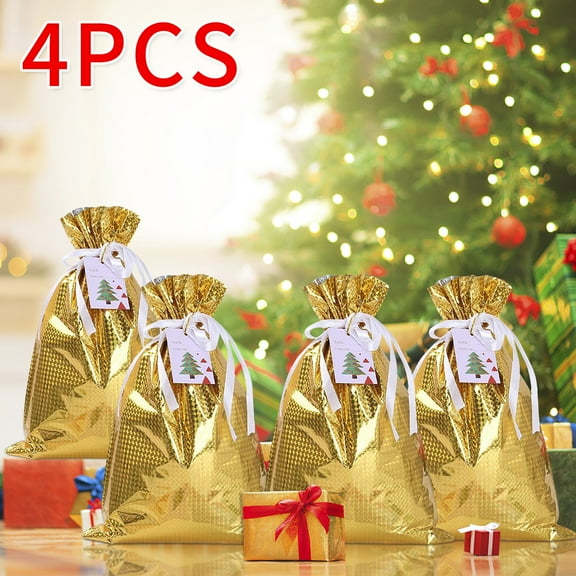 Vikakiooze Christmas Gifts Christmas Gift Bag Drawstring Gift Bag Christmas Aluminum Foil Bag Christmas Gift Bag