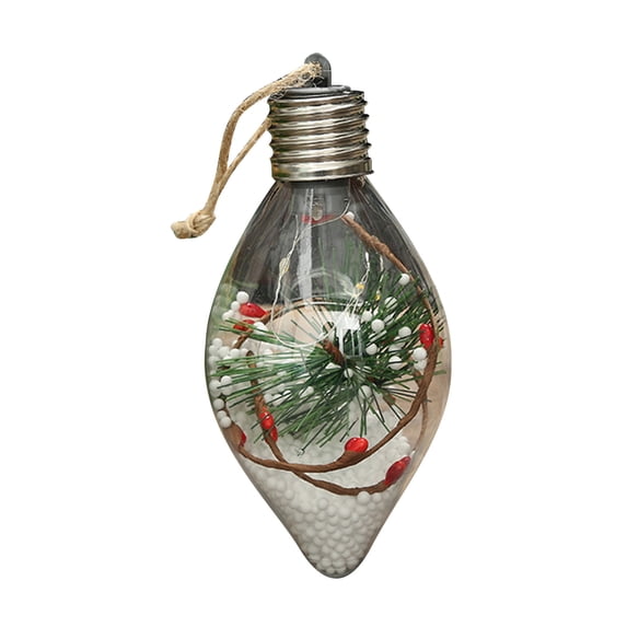 Vikakiooze Christmas LED Transparent Christmas Ball Christmas Tree Pendant Glowing 2023