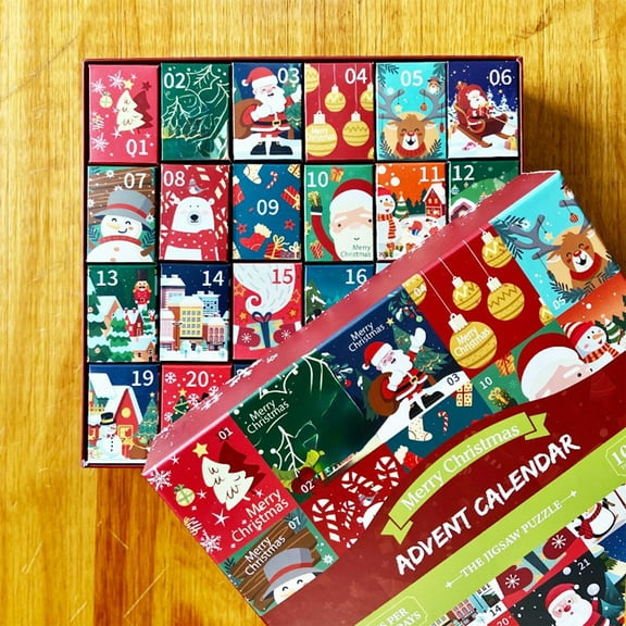 Vikakiooze Christmas Ornaments 2024 Holiday Advent Calendar Christmas Advent Calendar Puzzle 1008 Piece 24-Day Countdown Calendar Puzzle Family Game Christmas Gifts For Kids Teens Adults