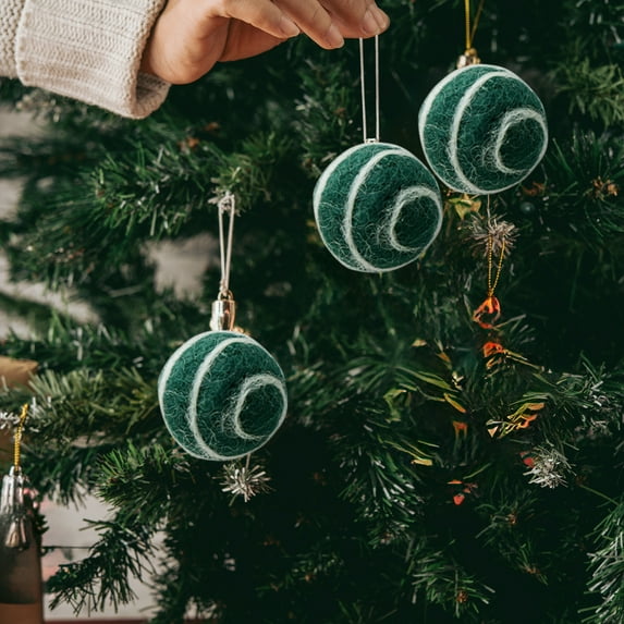 Vikakiooze Christmas Ornaments Christmas Decorations 3cm Colorful Wool Felted Balls DIY Material Hanging Decorations Christmas Tree Garland Christmas Decoration