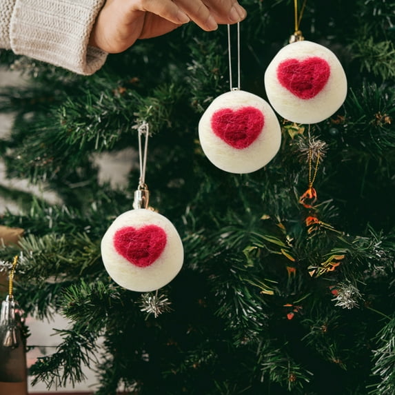 Vikakiooze Christmas Ornaments Christmas Decorations 3cm Colorful Wool Felted Balls DIY Material Hanging Decorations Christmas Tree Garland Christmas Decoration