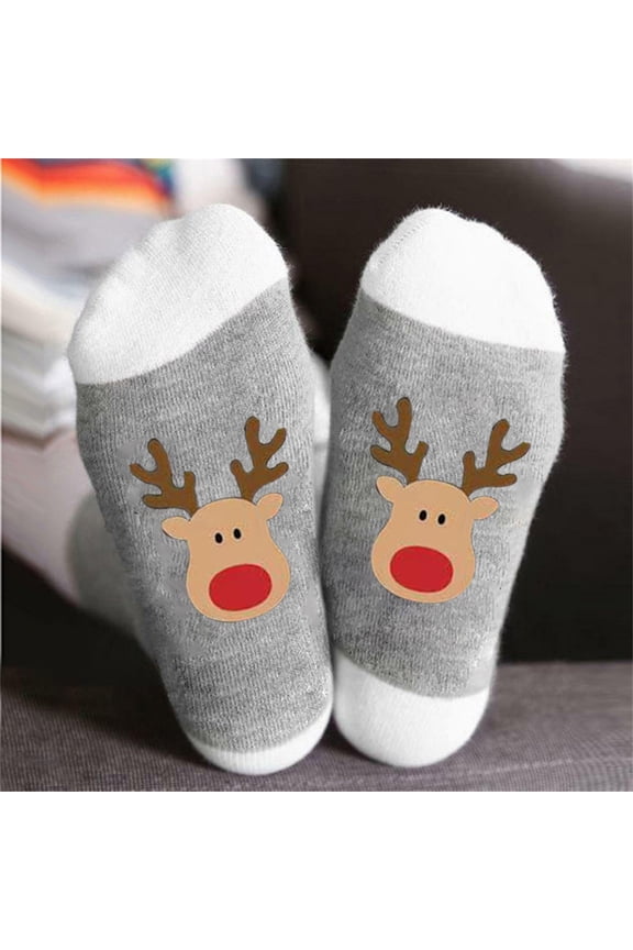 Christmas Stockings Christmas Winter Cotton Socks Men And Women Color Blocking Breathable Stockings