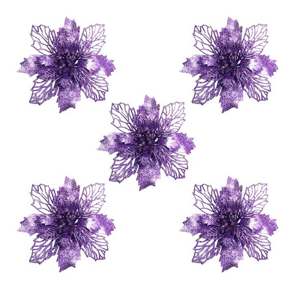Vikakiooze Christmas Tree Ornaments Christmas Simulation Flower Xmas Ornament 5Pcs Christmas Decorations