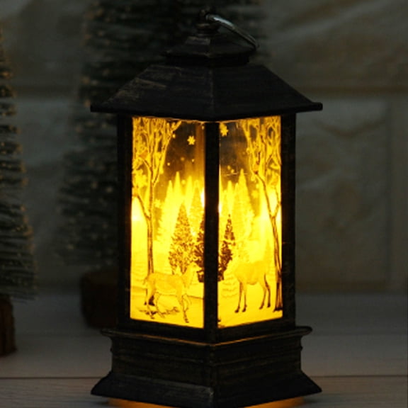 Vikakiooze Christmas Vintage Lantern Battery Operated, Halloween Candle LED Tea light Simulation Flickering Flame Rustic Hanging Oil Lamp for Indoor Outdoor Garden Patio Yard Home Decor