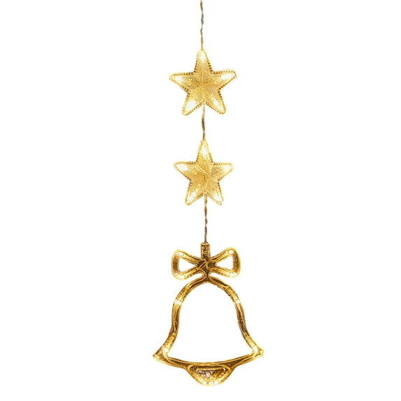Vikakiooze Christmas Window Lights Decorations (Warm White), Battery Powered Christmas Window Hanging Warm White Lighted Led Sucker Lamp for Xmas Tree Fireplace Window Indoor Outdoor