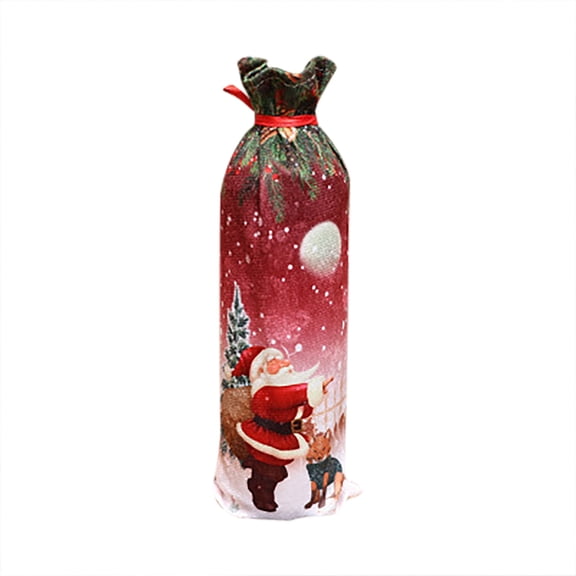 Vikakiooze Christmas Wine Set Decoration Wine Bottle Set Holiday Atmosphere Christmas Decorations