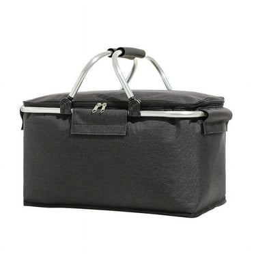 Vikakiooze Collapsible Cooler Bag Insulated,Insulated Cooler Bag,Portable Collapsible Picnic Basket,Leakproof Cooler Portable Tote for Camping,Picnic,Grocery Shopping