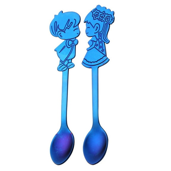 Vikakiooze Colorful Spoon Couples Spoons Flatware Coffee Drinking Tools Kitchen Gadget