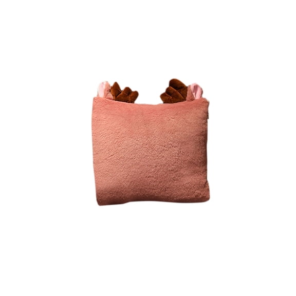 Vikakiooze Cotton Pillow Quilt 2 in 1 Use Car Cushion Air Conditioning Blanket Office Lumbar Support Unfold to 41.3x59 Inch, D