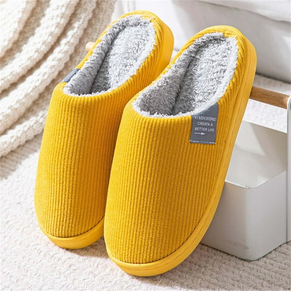 Vikakiooze Cotton Slippers Season Indoor Home Bag And Couple Warm Shoes