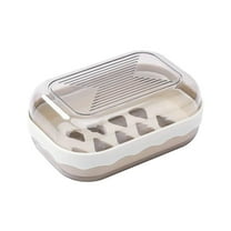 Vikakiooze Counter Top Soap Container Plastic Soap With Lid Bar Soap Portable Soap Case With Water Tray Soap Easy To Wash