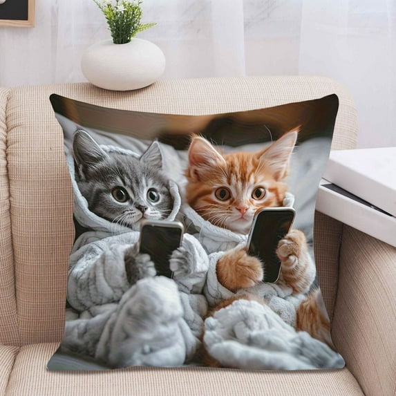 Vikakiooze Cute Animals Print Pillow Set Bedroom Living Room Sofa Cushion 45x45 Cm For Sofa Living Room Decoration