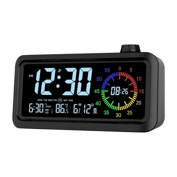 Vikakiooze Digital Electronic Clock LCD Color Sceen Display Visual Alarm Clock Timer 12/24H Switching Countdown Time