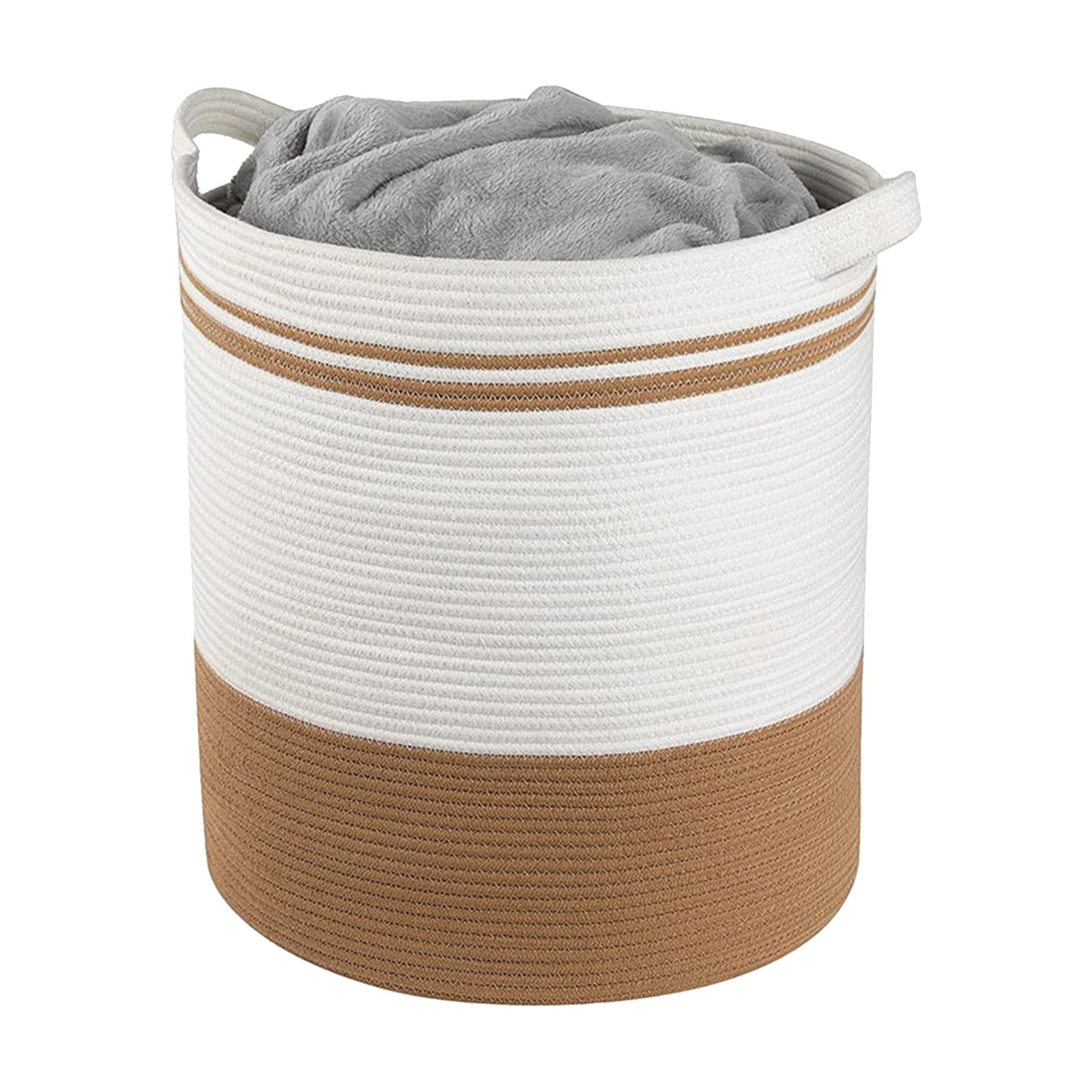Vikakiooze Easter Decorations, Clothes Storage Basket Large Cotton Rope Basket Toy Basket With Handle Storage Comforter Cushions Thread Laundry Hamper