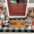 thumbnail image 1 of Vikakiooze Fall Outdoor Rug Orange Plaid Outdoor Rug Cotton Hand-Woven Check Rug Layered Doormats For Front Door/Front Porch/Farmhouses/Entryway/Patio 23.6''x 35.4'', 1 of 8