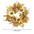 thumbnail image 1 of Vikakiooze Fall Wreaths For Front Door, Fall Wreath With Maple Leaves Sunflowers For Autumn Decoration, Artificial Fall Decorations For Home, Window, Wall, Thanksgiving Decor, 1 of 5