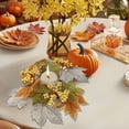 thumbnail image 1 of Vikakiooze Faux Maple Leaf Wreath Thanksgiving Harvests Festival Autumns Color Pumpkin Berry Table Decoration Candlestick Wreaths, 1 of 6