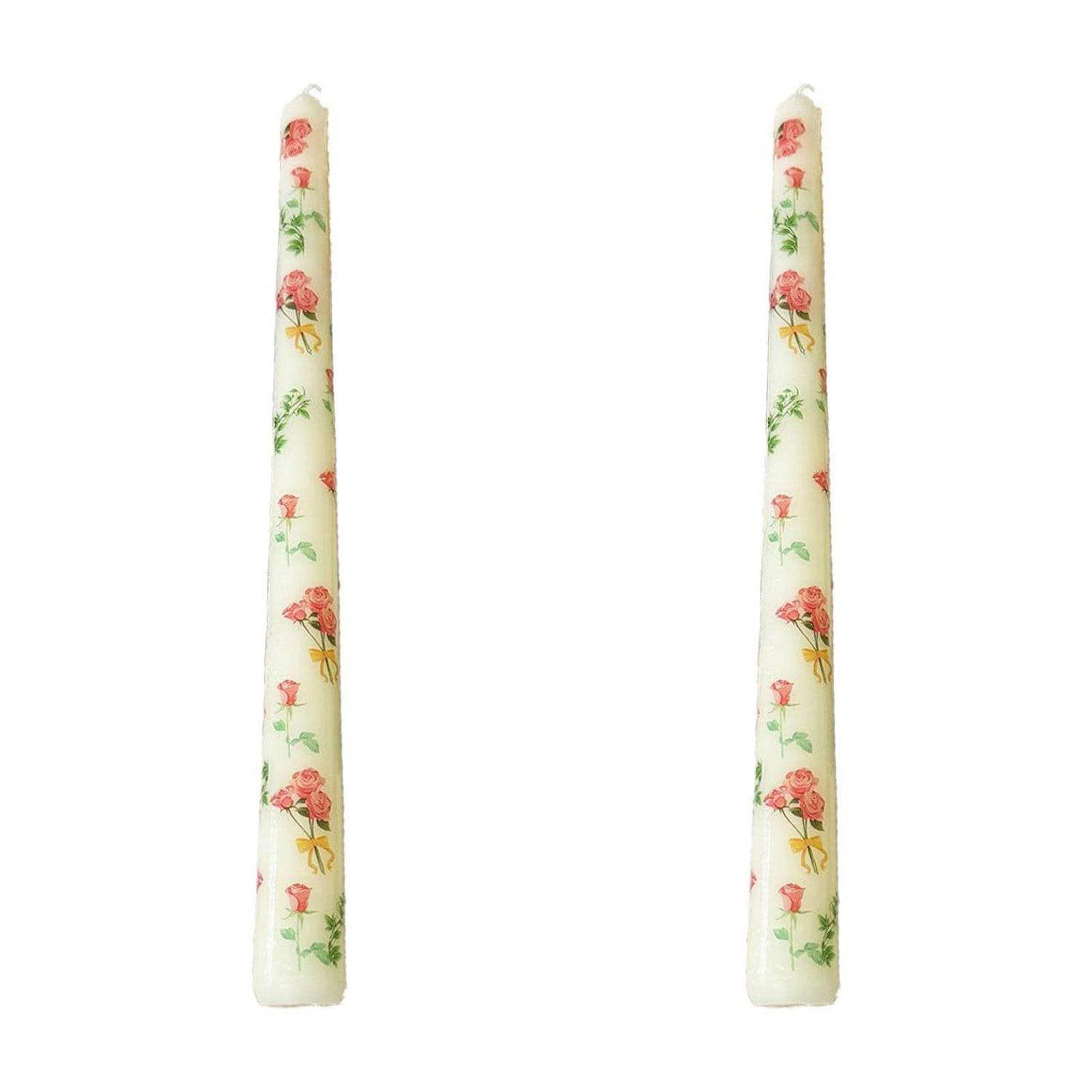 Vikakiooze Rose Printed Long Pole Candle Romantic Wedding Candlelight ...